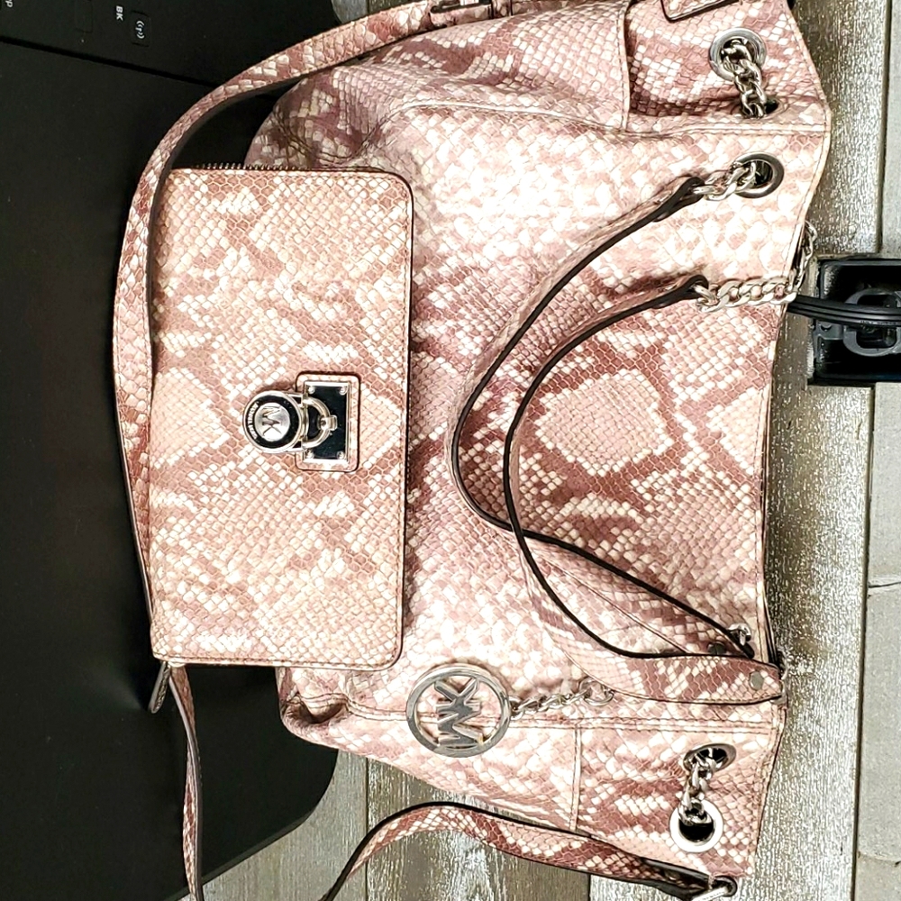 Snake print mk purse and wallet